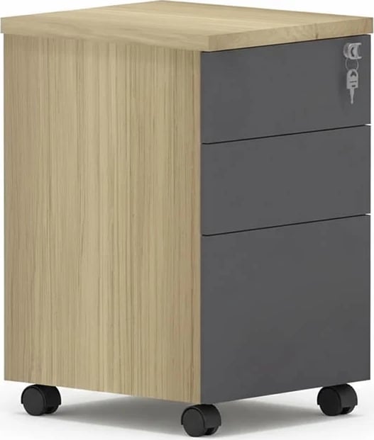 Sirtar profesional me 3 ndarje Lotus, ngjyrë natyrale-antracit, 40x44x61cm