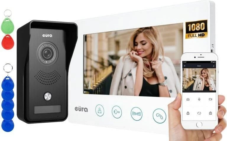Videodomofon Eura VDP-42A3 Gamma+, monitor i bardhë, Tuya Videodomofon Eura VDP-42A3 Gamma+, monitor i bardhë, Tuya