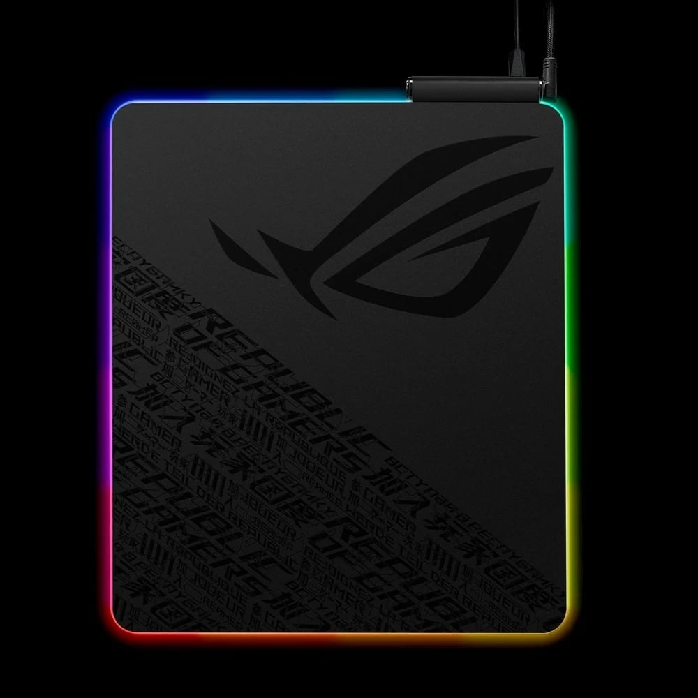 Mauspad ASUS ROG Balteus Qi, RGB, wireless charging, 320x370mm, zi