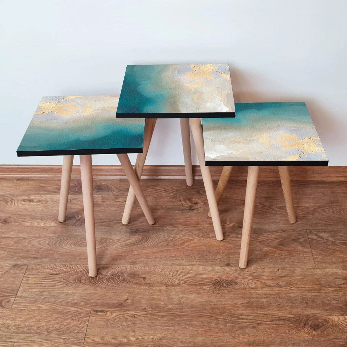 Set tavolinash ndihmëse (3 copë) Skye Decor, 3Shp182, blu