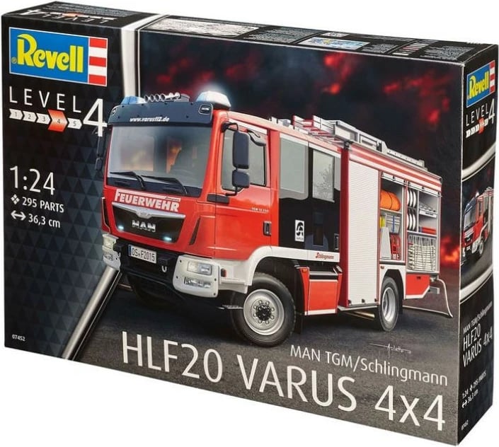 Model plastik Revell SCHLINGMANN HLF20 VARUS 4x4, 1:24, 295 pjesë, i kuq