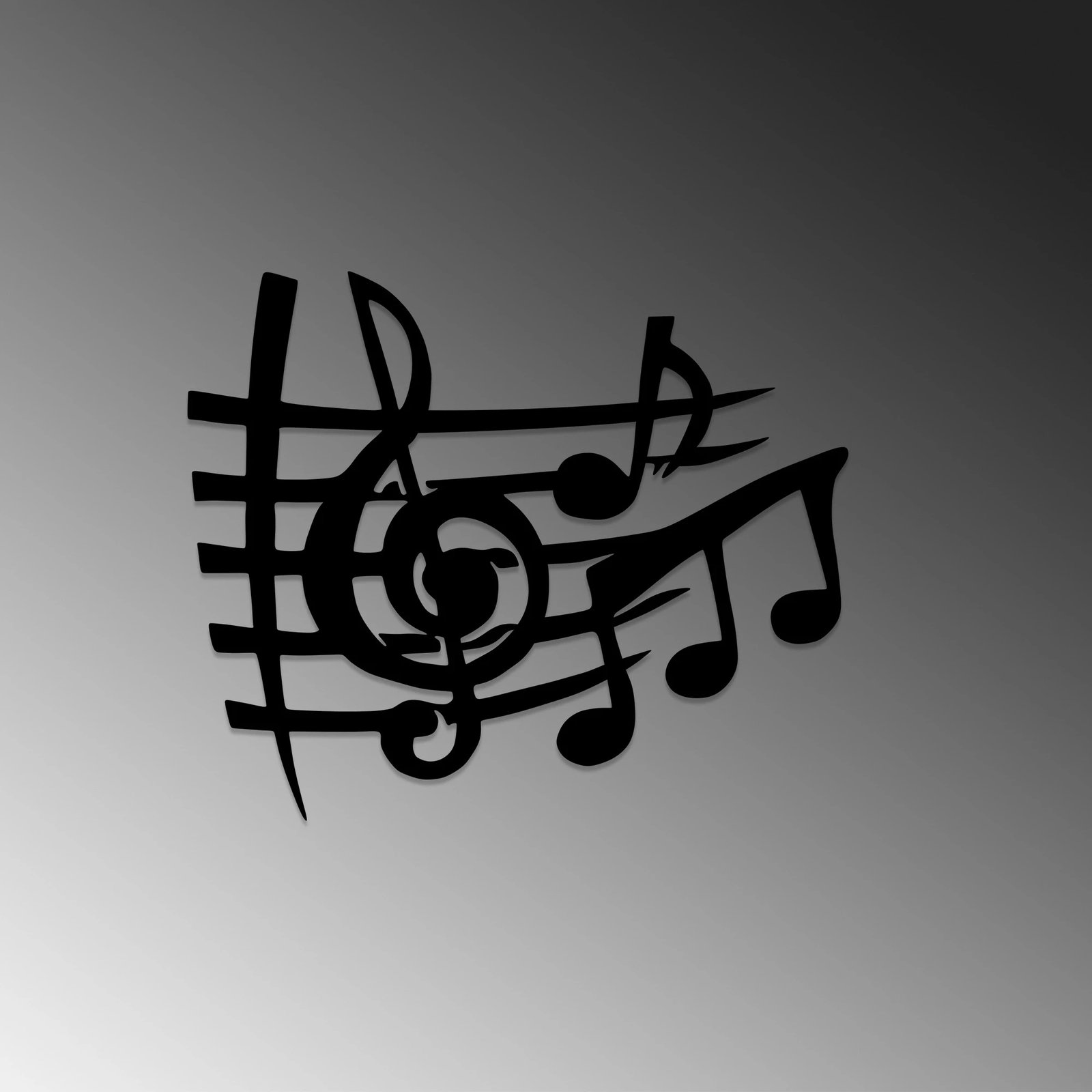 Aksesor dekorativ metalik për mur, Wallity, muzikor 3