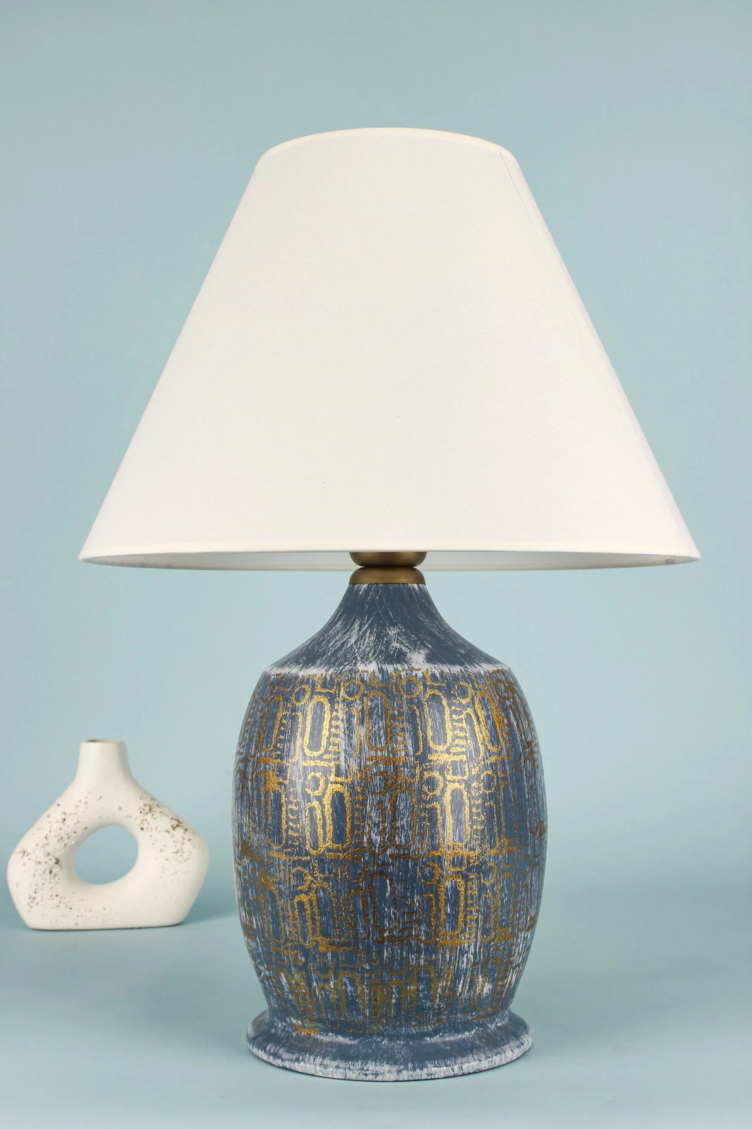 Llambë tavoline Opviq, BK014, qeramike, ngjyrë kaltër