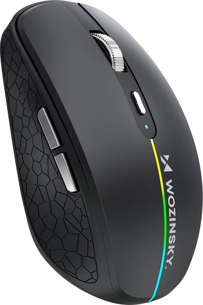 Maus wireless Wozinsky WMGK-1132, Bluetooth 5.1 + 2.4 GHz, RGB, DPI 800/1200/1600, bateri 500 mAh, i zi