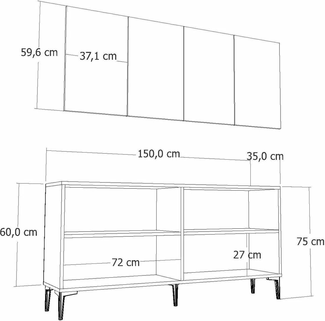 Konsol Skye Decor, Cross KB150, antracit, lisi safir