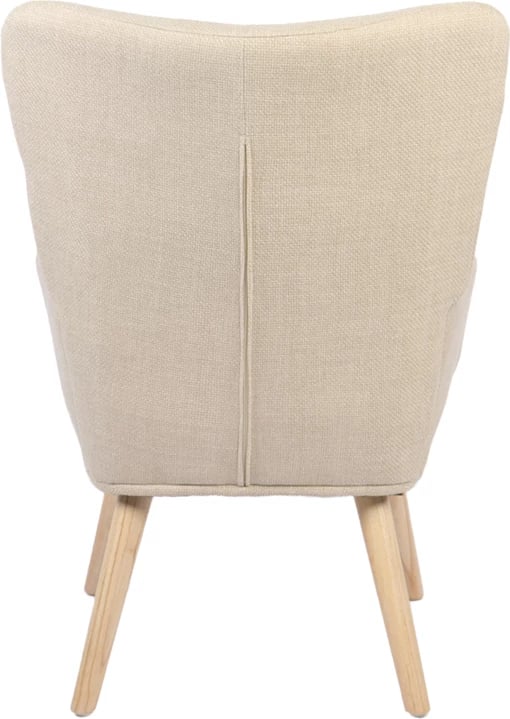 Fotel Gerlina, material krem, këmbë ngjyrë natyrale, 71x64x94cm