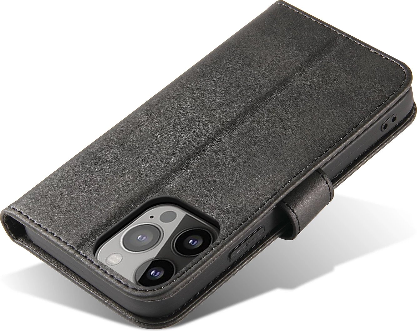 Mbështjellës Hurtel Magnet Case bookcase për iPhone 13 Pro Max, i zi