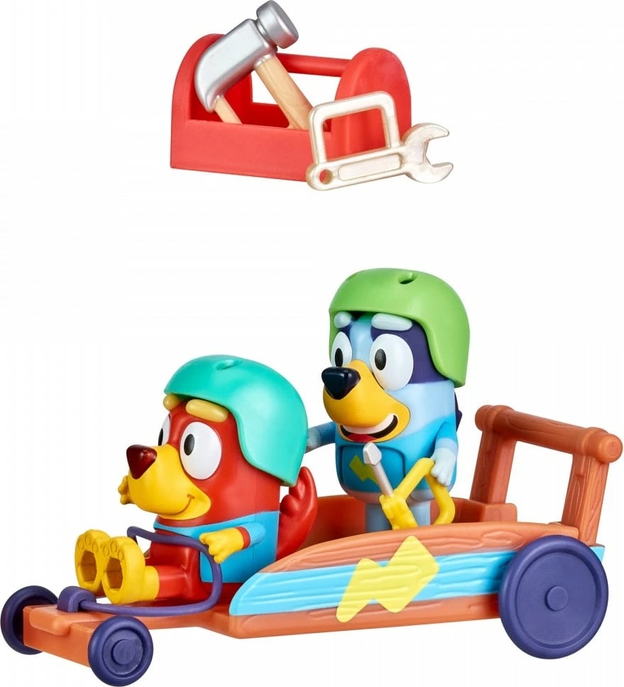 Set figurina Bluey Tm Toys BLU17357 me gokart, për fëmijë, shumëngjyrëshe