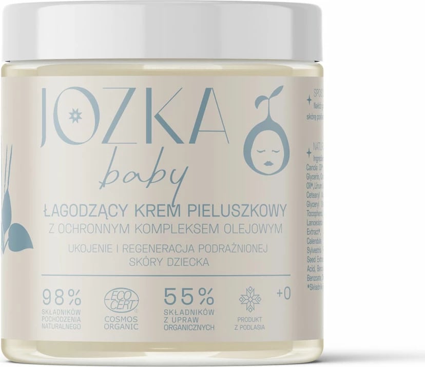 Krem për pelena për fëmijë Jozka Baby Soothing me kompleks vajrash, 125ml
