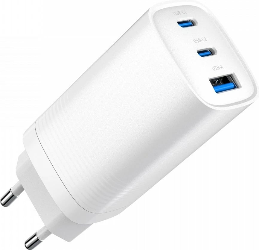 Karikues muri Gembird TA-UC-PDQC65-01-W, 65W, 2x USB-C, 1x USB-A, Bardhë