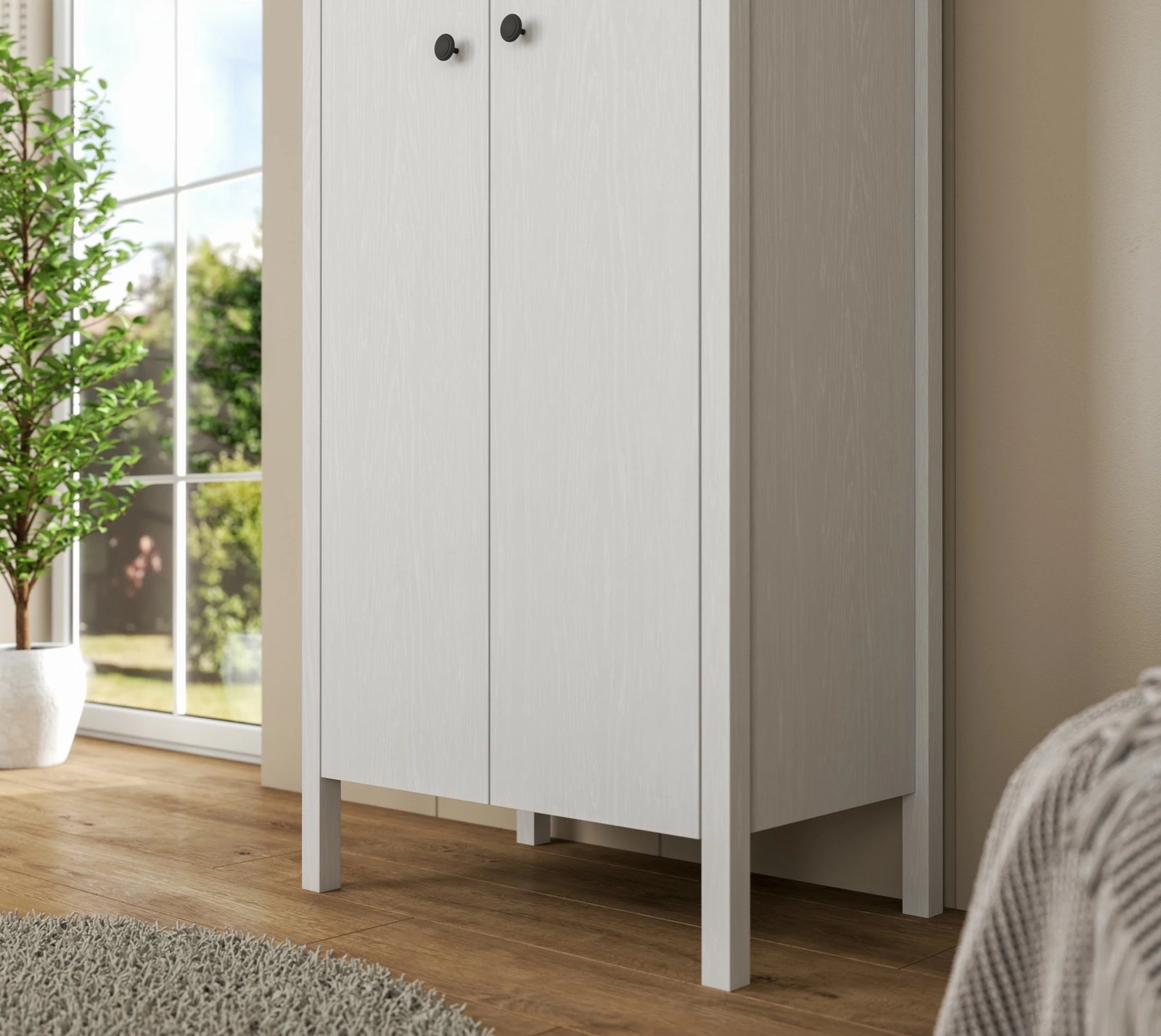 Dollap Hanah Home, FRN-20014, ngjyrë druri dhe e bardhë