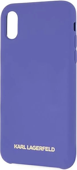 Mbështjellës Karl Lagerfeld për iPhone X/Xs, silikon, vjollcë