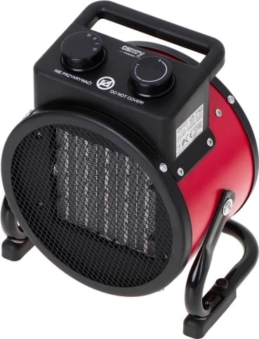 Ngrohës me ventilator qeramik, Camry CR 7743, 2400W, 2 nivele 1000/2400W, termostat, kënd fryrjeje vertikale 90°, i kuq