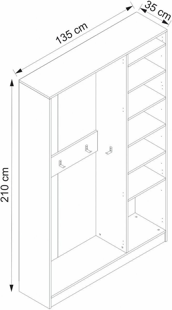 Stendë korridori, ngjyrë e bardhë, Skye Decor, 8119