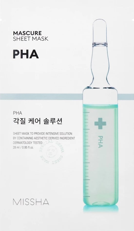 Maskë fytyre Missha Mascure PHA Exfoliating and Purifying Sheet për femra 28ml