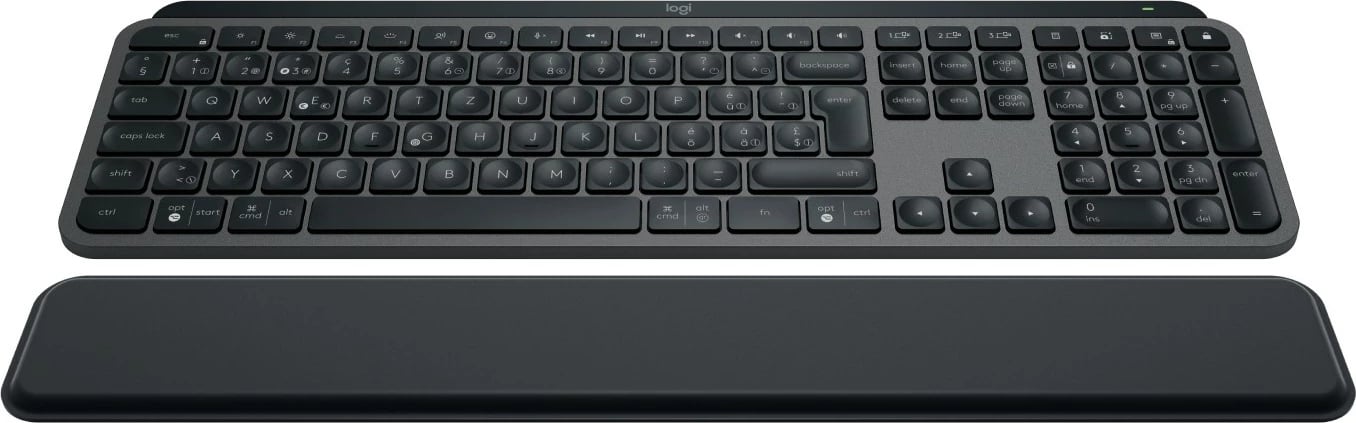 Tastierë Logitech MX Keys S, Wireless, RF Wireless + Bluetooth, QWERTZ, LED, Grafit