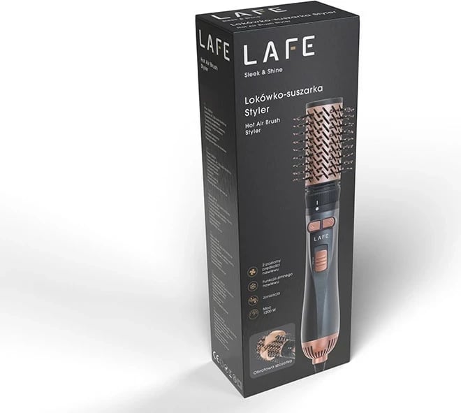 Tharëse flokësh Lafe Sleek & Shine Styler, 1200W, jonizim, 2 aksesorë, e zezë/kupër