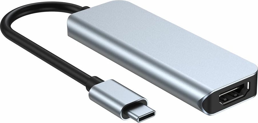 HUB Tech-Protect V2 4in1, USB-C në USB-A 3.0, USB-A 2.0, USB-C, HDMI, Gri