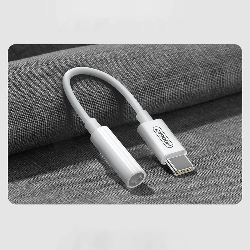 Adapter audio Joyroom SH-C1, mini jack 3.5 mm (femër) / USB-C (mashkull), i bardhë