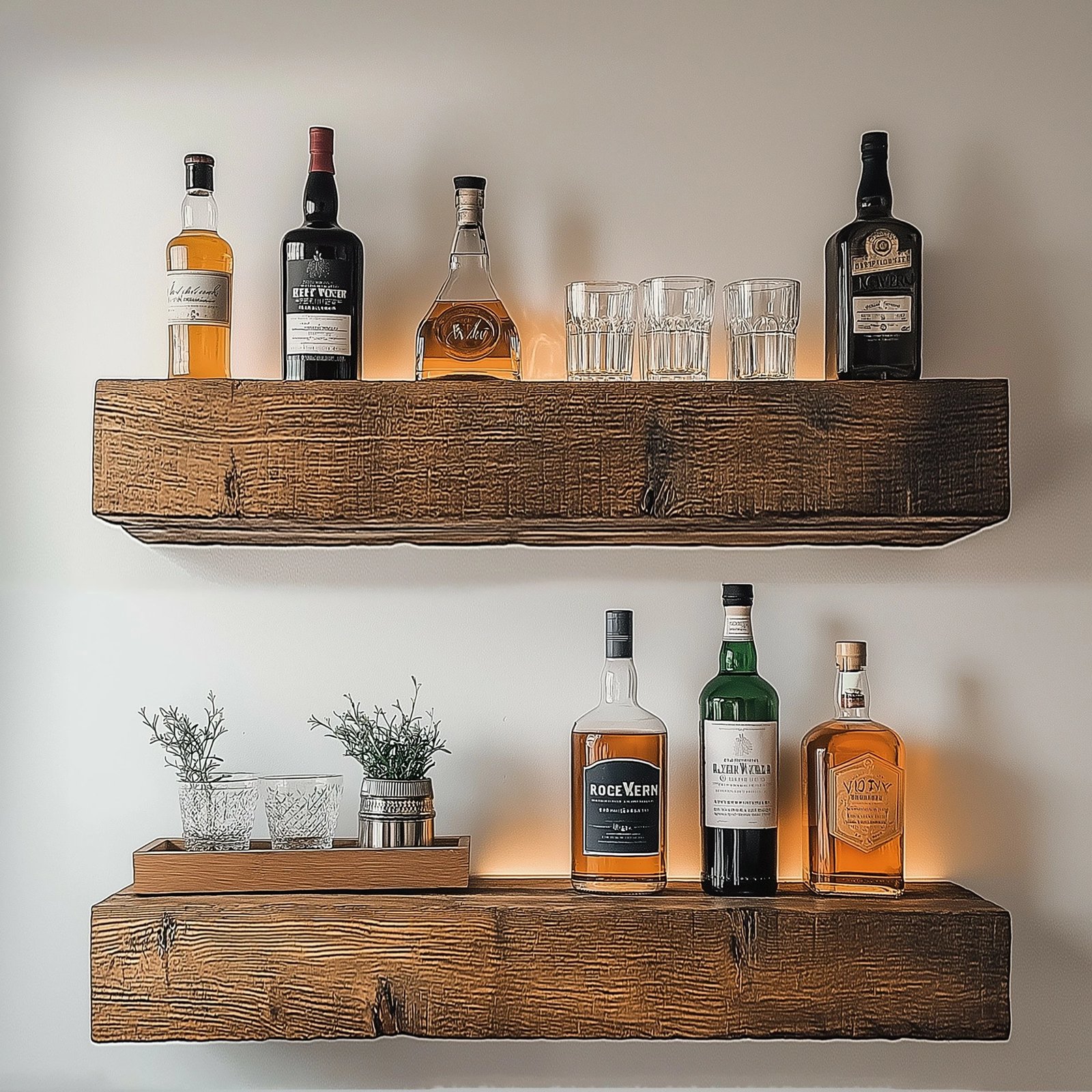 Raf dekorativ prej druri për mur, Skye Decor, Raf273, 2 copë