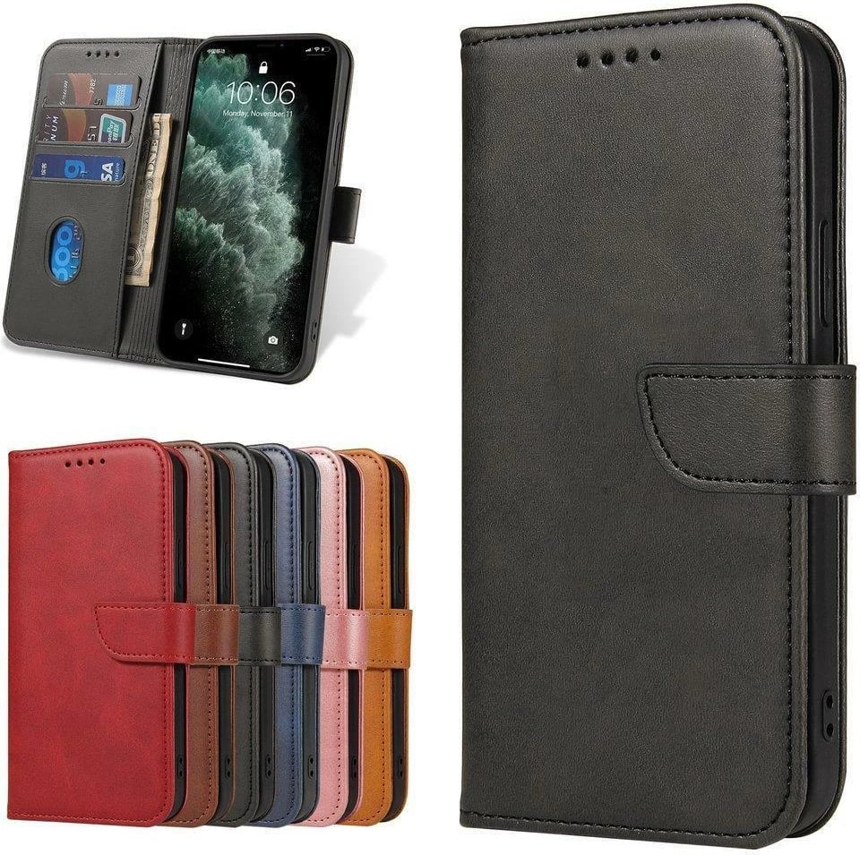 Mbështjellës Hurtel Magnet Case për OnePlus Nord N20 5G, me kapak dhe funksion stand, i zi