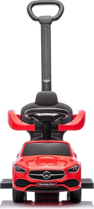 makinë ride-on për fëmijë, Milly Mally, Mercedes C-Class Deluxe, me dorezë drejtuese dhe barrierë të heqshme, sedilje eko-lëkurë, goma gome, ngarkesa max 25 kg, e kuqe