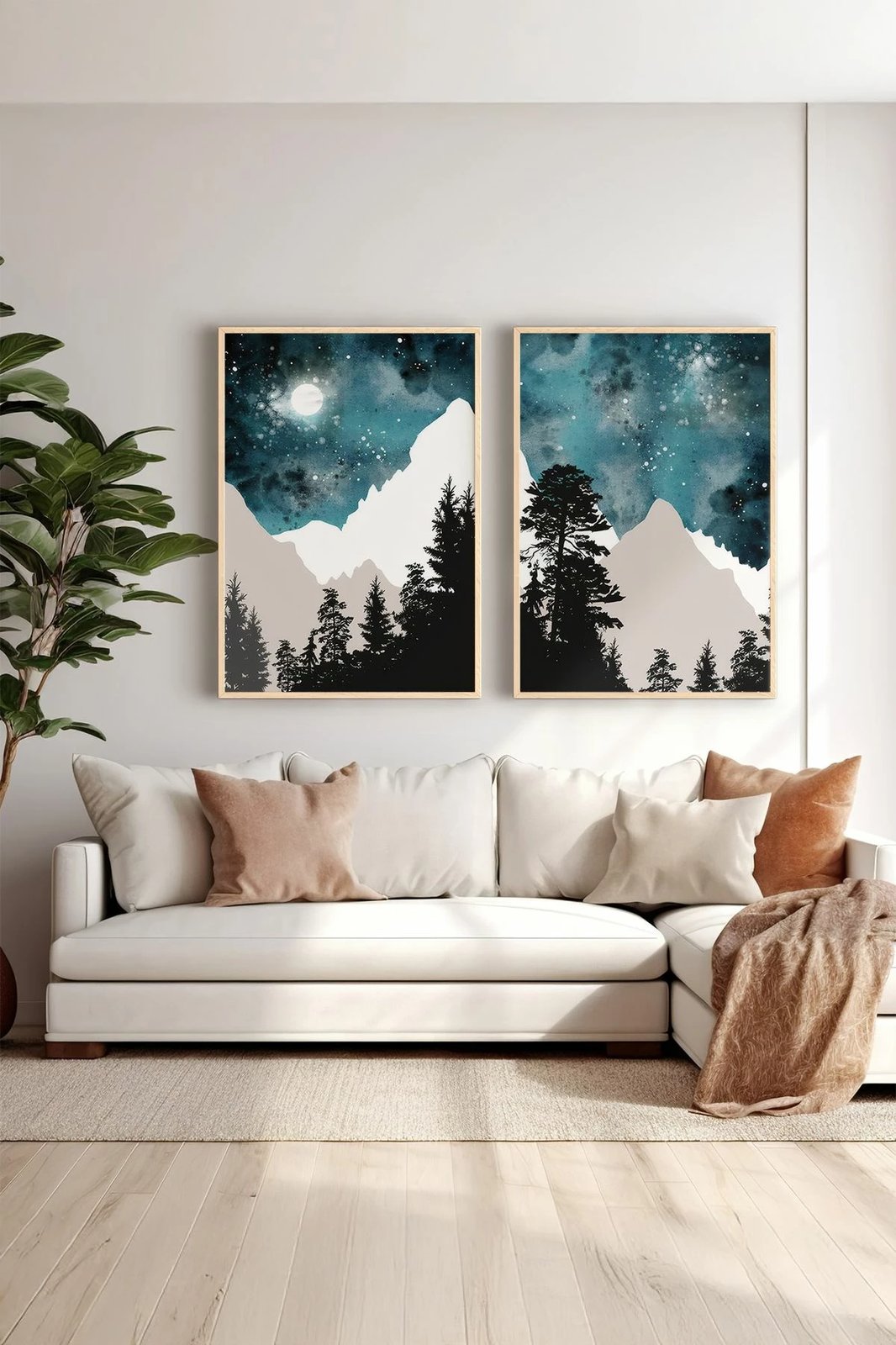 Pikturë dekorative me kornizë (2 copë), Wallity, Ersy2Lımodel18-Ahsap