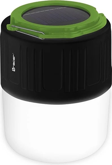 Llambë kampingu, Tracer, TRACER POWER TRAOSW47141, LED 600 lm, bateri 2400 mAh, solare + USB Powerbank, 5 modalitete, IPX4, 8 orë, e zezë/jeshile