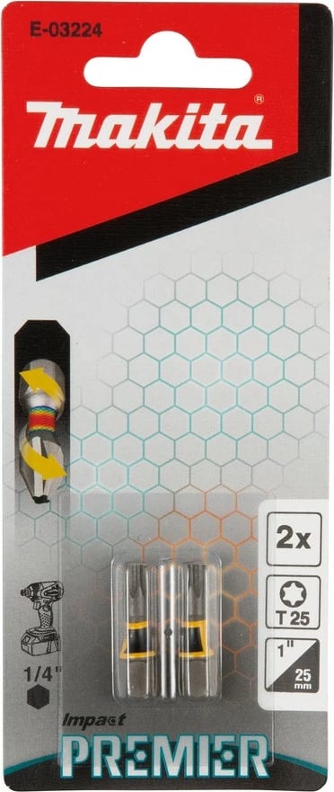 Bit Torx Makita E-03224, 2 copë, T25, 1/4, 25mm