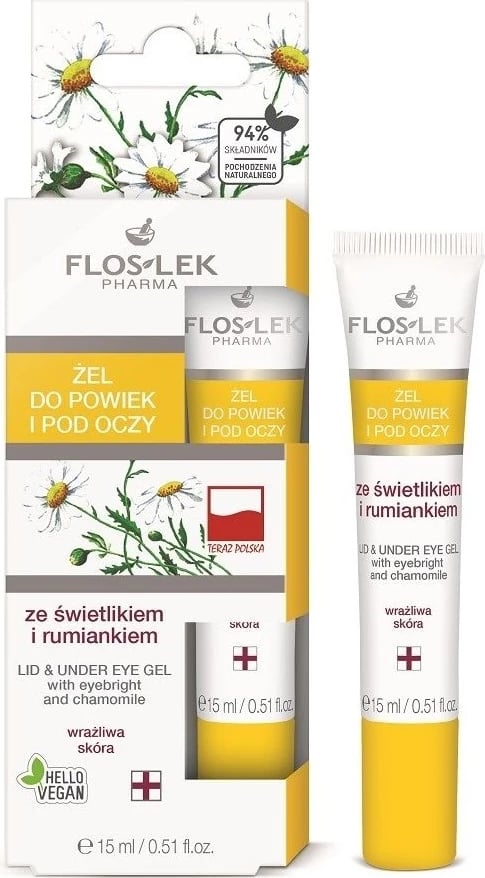 Xhel për sy dhe nën sy për femra Floslek Marshmallow dhe Kamomil 15ml