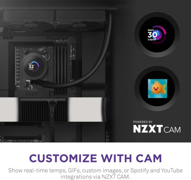 Ftohës me lëng CPU, NZXT Kraken Plus 280 RL-KN280-B2, radiator 280mm, 2x140mm 1800rpm, AMD AM4, i zi