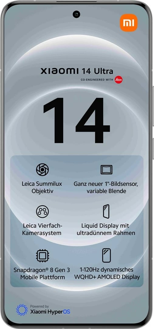 Celular Xiaomi 14 Ultra, 6.73", 16+512GB, 5G, DS, i bardhë