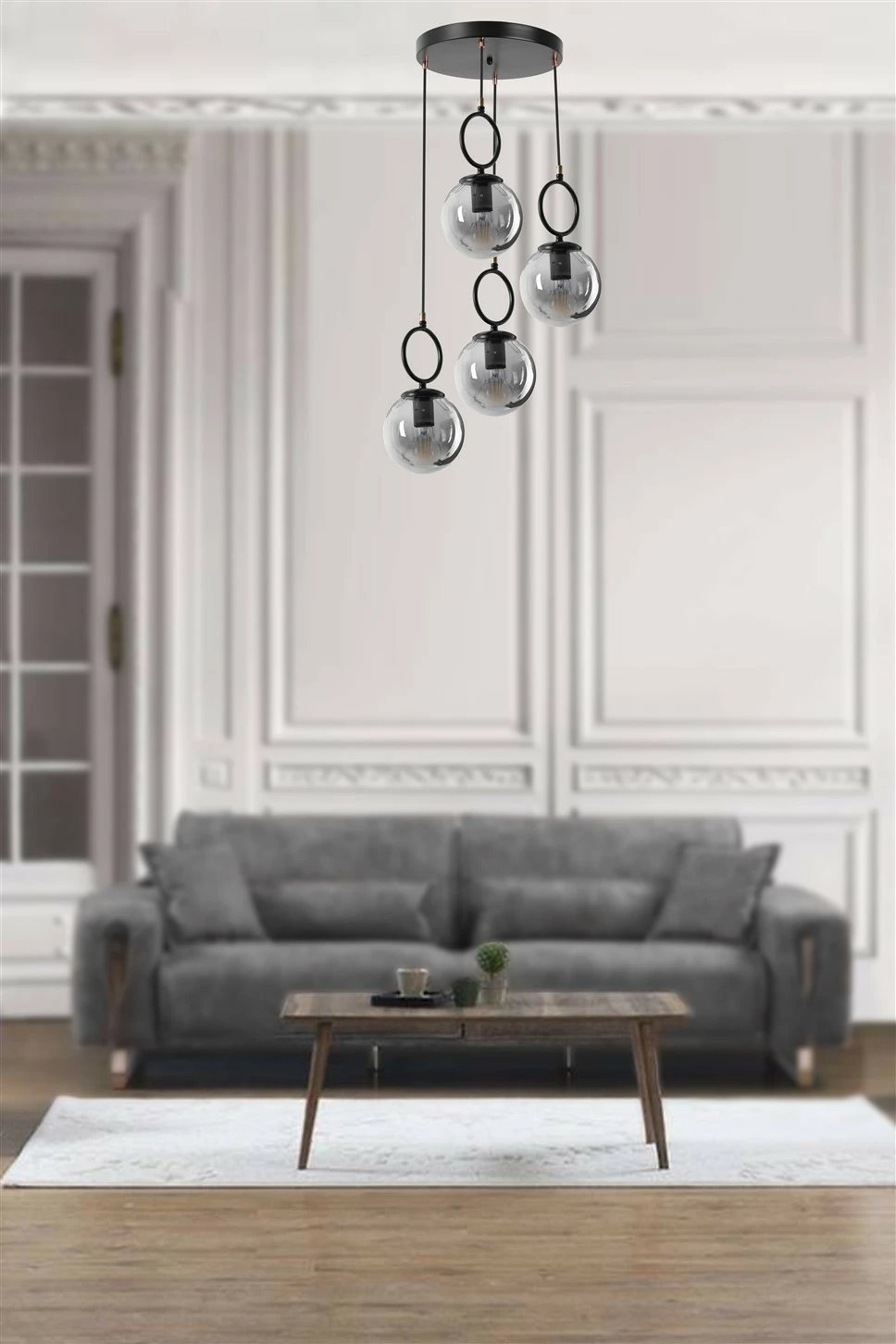 Llambë tavani industriale Opviq, e zezë, 8487-4