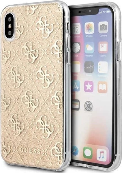Mbështjellës Guess 4G Glitter për iPhone X/Xs, Ari