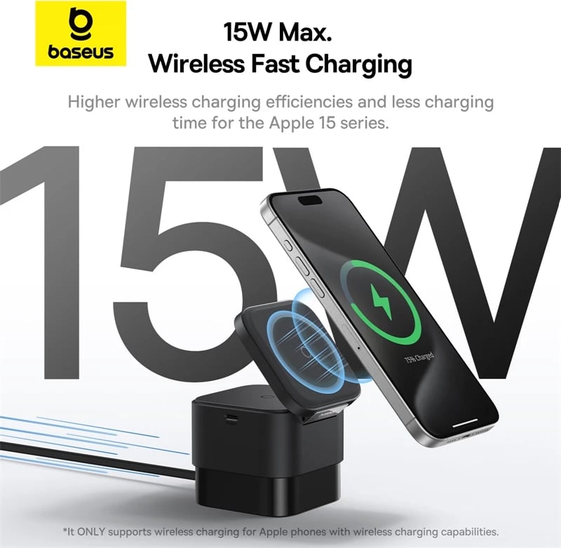 Karikues wireless Baseus BS-W531, MagSafe/Qi, USB-C, 20W, i zi
