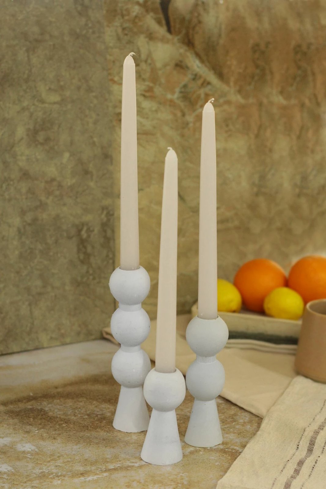 Set qirinjsh me mbajtëse (6 copë), Evila Originals, Piyon 3, ngjyrë gri