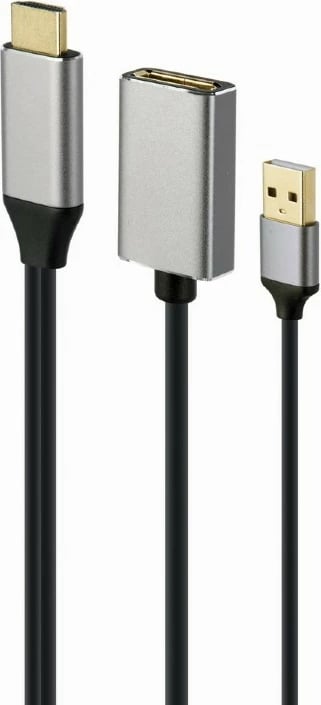 Adapter HDMI në DisplayPort Gembird A-HDMIM-DPF-02, 4K 60Hz, i zi