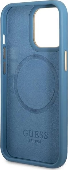 Mbështjellës Guess GUHMP14LU4GPRB për iPhone 14 Pro 6.1", MagSafe, kaltër