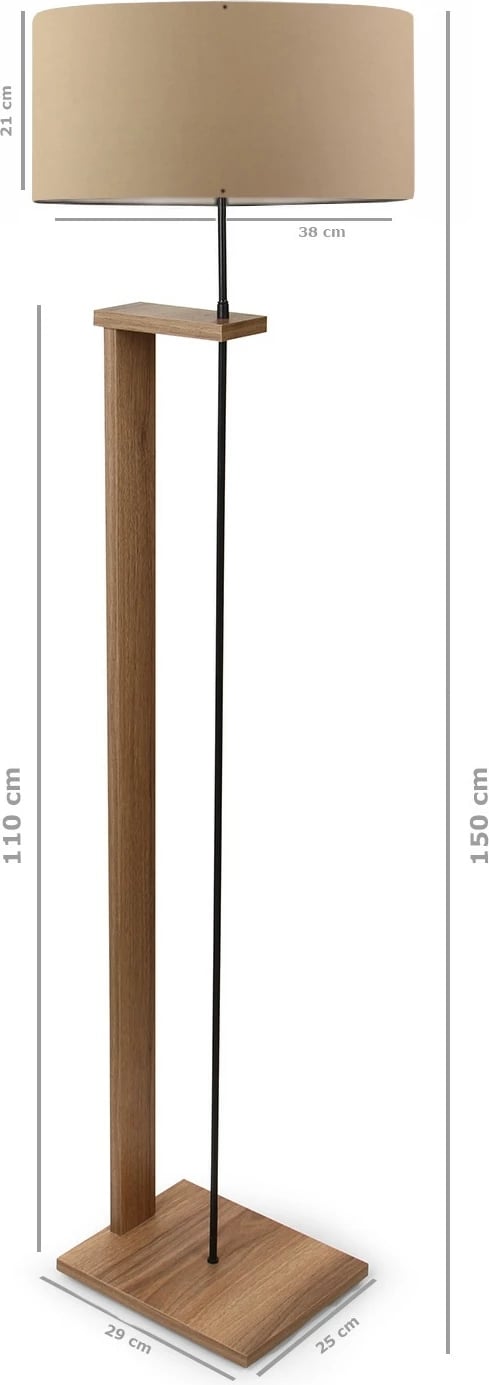 Llambë dyshemeje prej druri, ngjyrë kafe e çelët, Opviq, AYD-2823