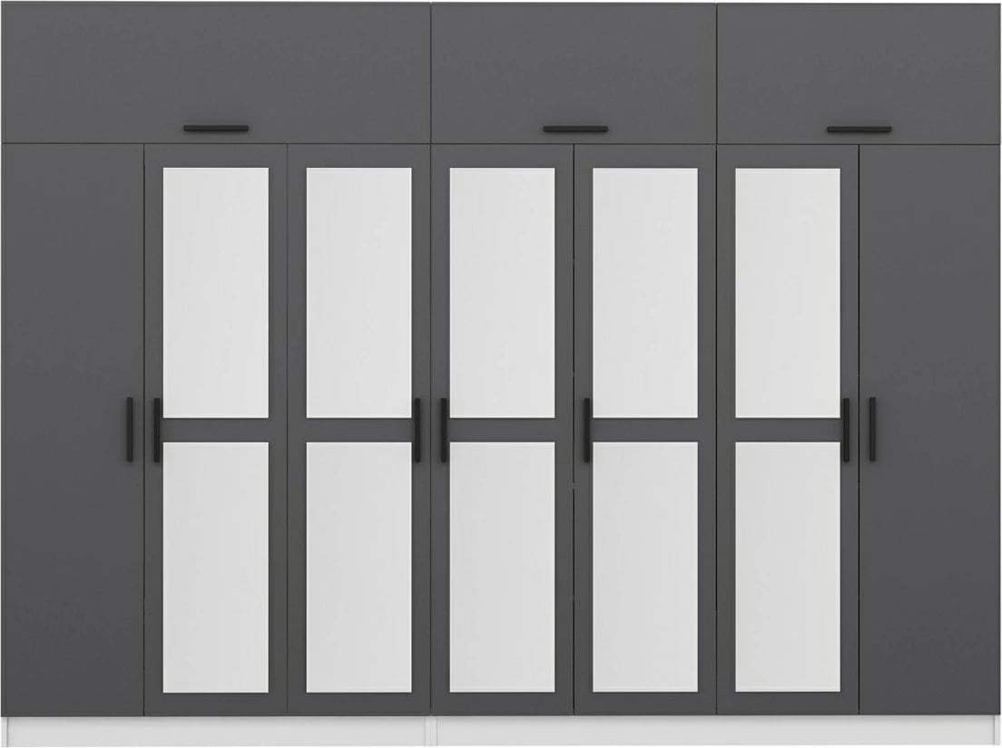 Dollap Skye Decor, anthracite dhe i bardhë, 315x255x52cm, 13 pjesë