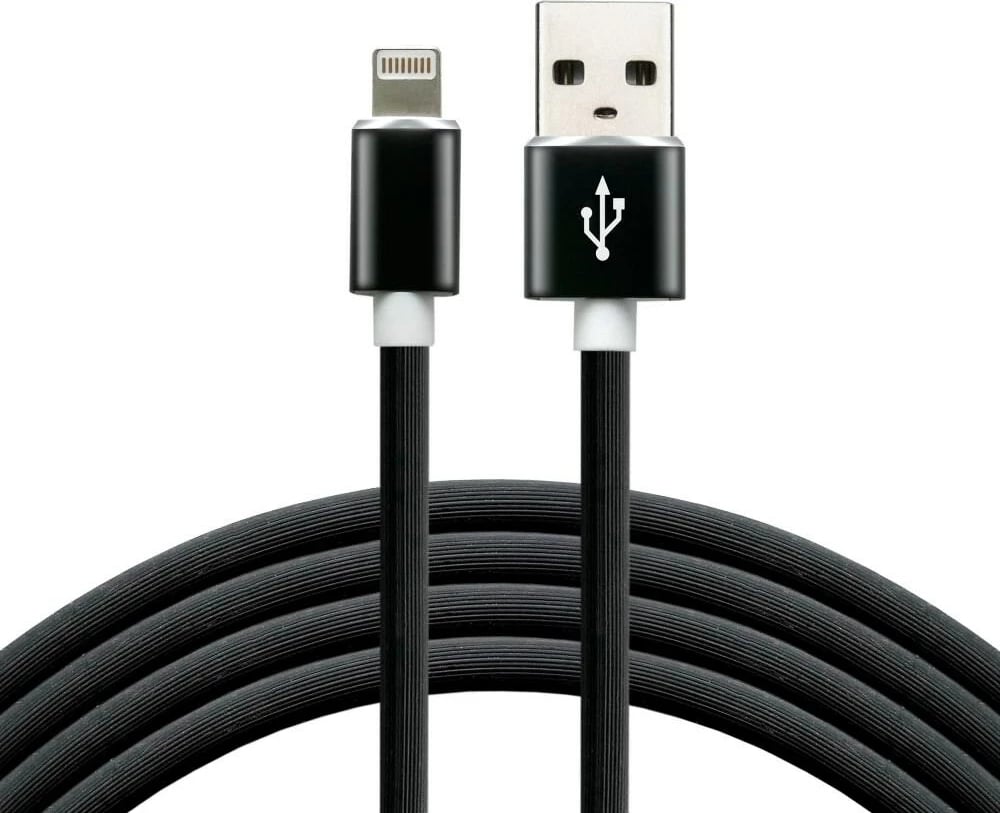 Kabllo karikuese everActive për Apple, Lightning, 2,4A, 1m, e zezë