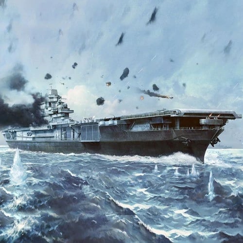 Model plastik anije Academy Yorktown CV-5 Battle of Midway, 1:700, për ndërtim