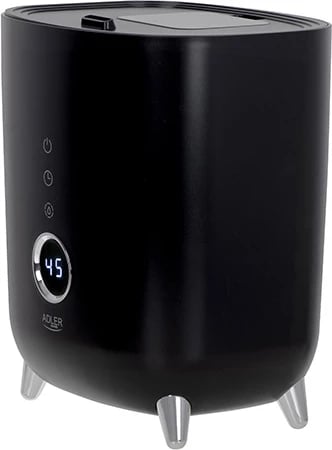 Lagështues ultrasonik, Adler, AD 7972, depozitë 4L, kapacitet 150-300 ml/orë, zonë deri 35 m2, ekran LED me touch, timer, aromaterapi, i zi