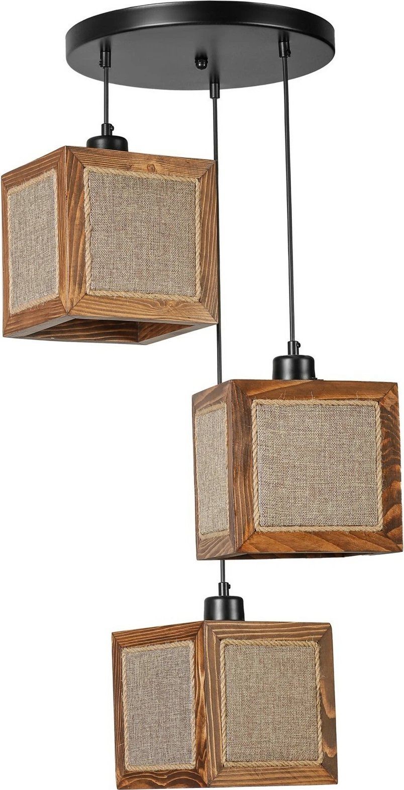 Llambë tavani Opviq, dru bredhi, ratan, arre, e zezë, 8702-3