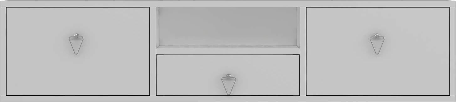 Komodë TV Skye Decor, 1303-DROP-1, e bardhë, argjend