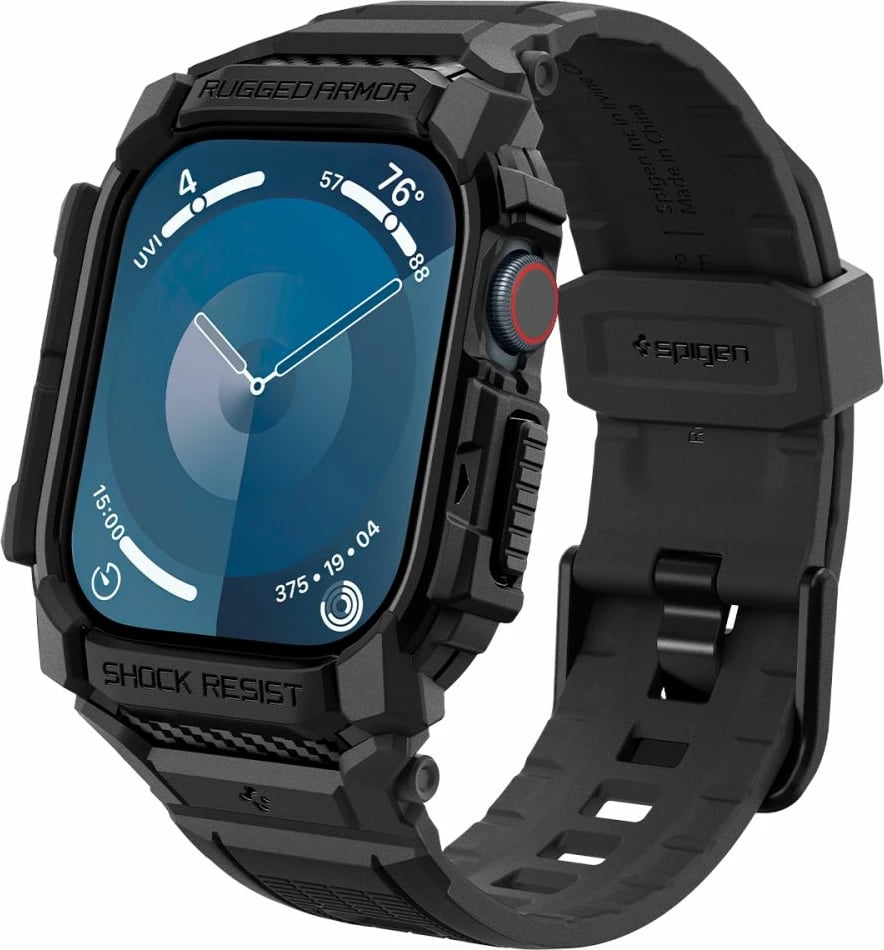 Mbështjellës me rrip Spigen Rugged Armor Pro për Apple Watch 10, 42mm, i zi