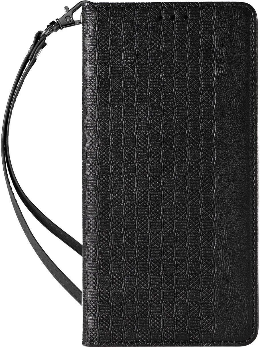 Mbështjellës Hurtel Magnet Strap Case për iPhone 13 Pro Max, me portofol dhe litar dore, e zezë
