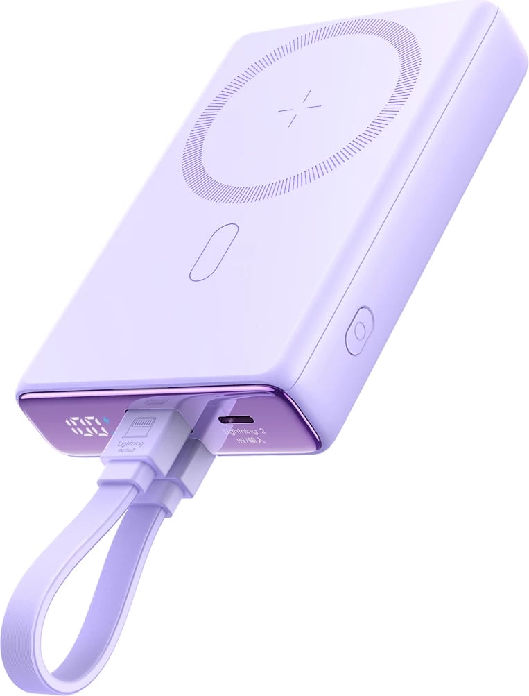 Powerbank Joyroom JR-PBM01, 10000mAh, 20W, MagSafe, me mbajtëse, USB-C & Lightning, Vjollcë