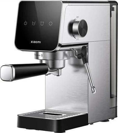 Aparat kafeje espresso Xiaomi 62204, gjysmë-automatik, me bluarës dhe shkumues qumështi, 0.9L, Argjend
