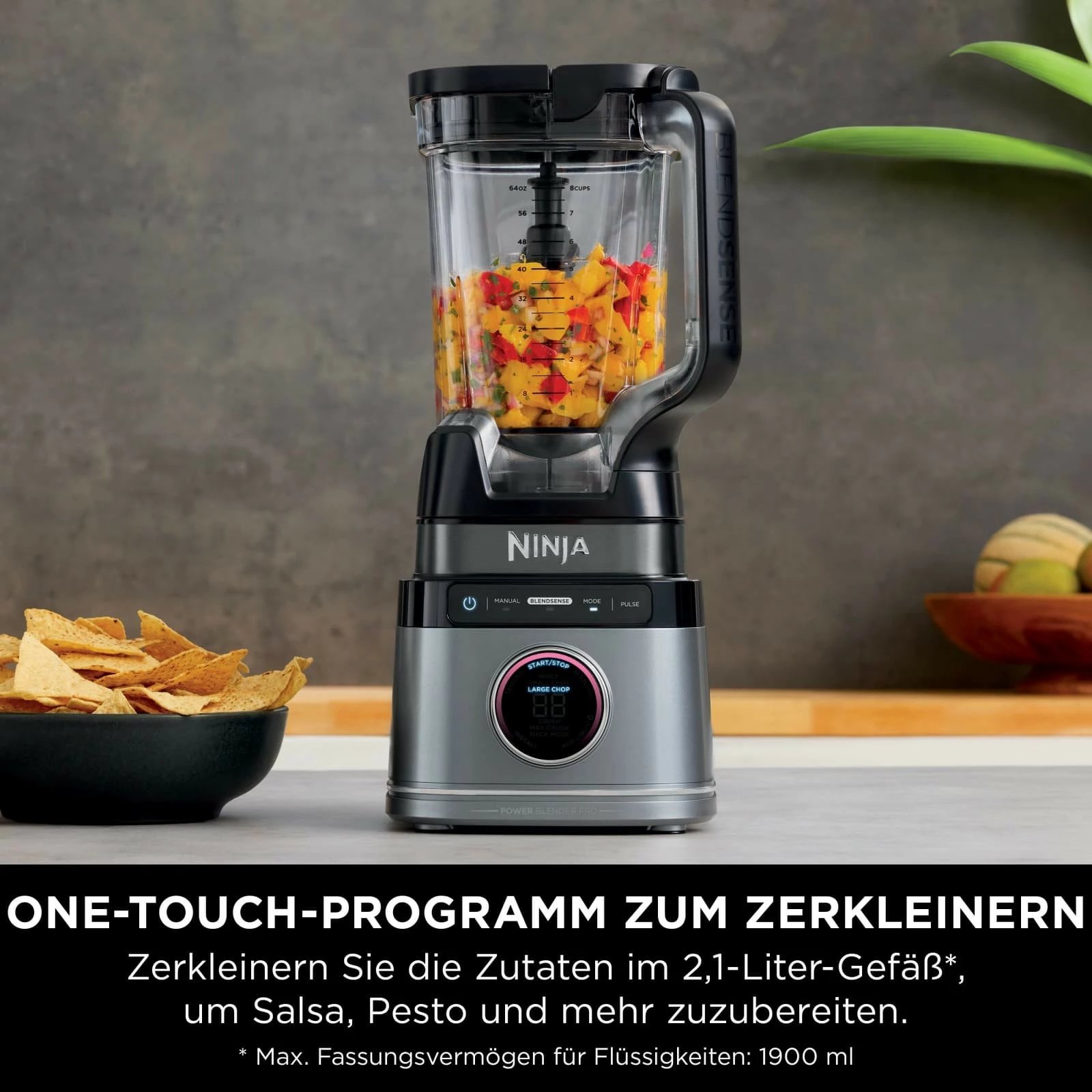 Blender tavoline Ninja Detect Power Mixer Pro, 2.1 L, 1200 W, e zezë, argjendtë